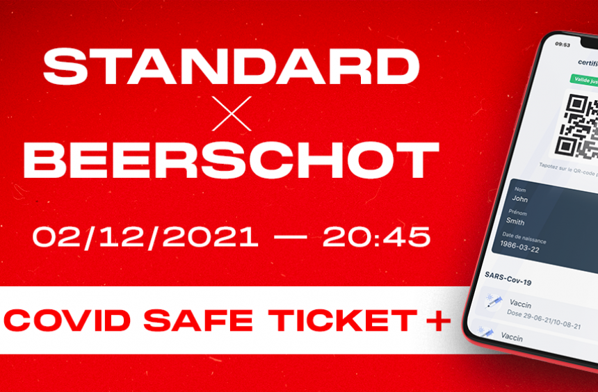 Standard - Beerschot (1/8 Croky Cup) : Ticketing et Covid Safe Ticket +