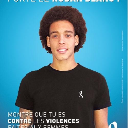 Axel WITSEL, Nacer CHADLI, Standard de Liège en de stad Luik zeggen "NEEN" tegen geweld tegen vrouwen